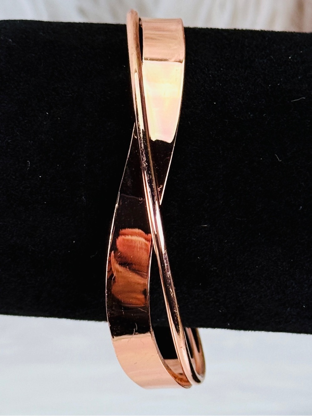 Minimalist rose goldtone, metal cuff bracelet